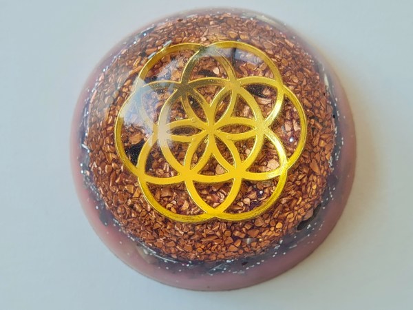 Orgonite dôme rose graine de vie